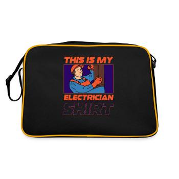 Elektriker Hobby Elektroarbeiter Handwerker - Retro Tasche - Schwarz/Gold - Hinten