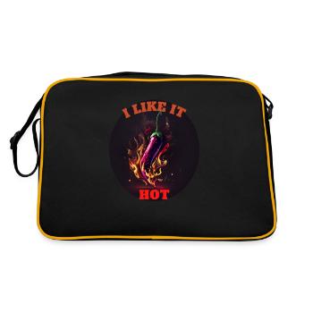 Hot Chilli: Ich mag es scharf - Retro Tasche - Schwarz/Gold - Hinten