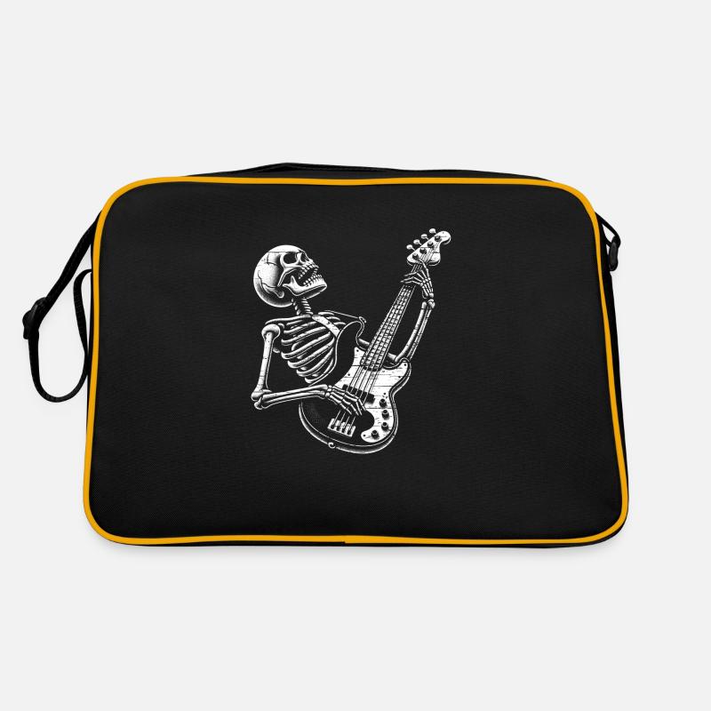 Crâne squelette avec guitare basse Sac Retro