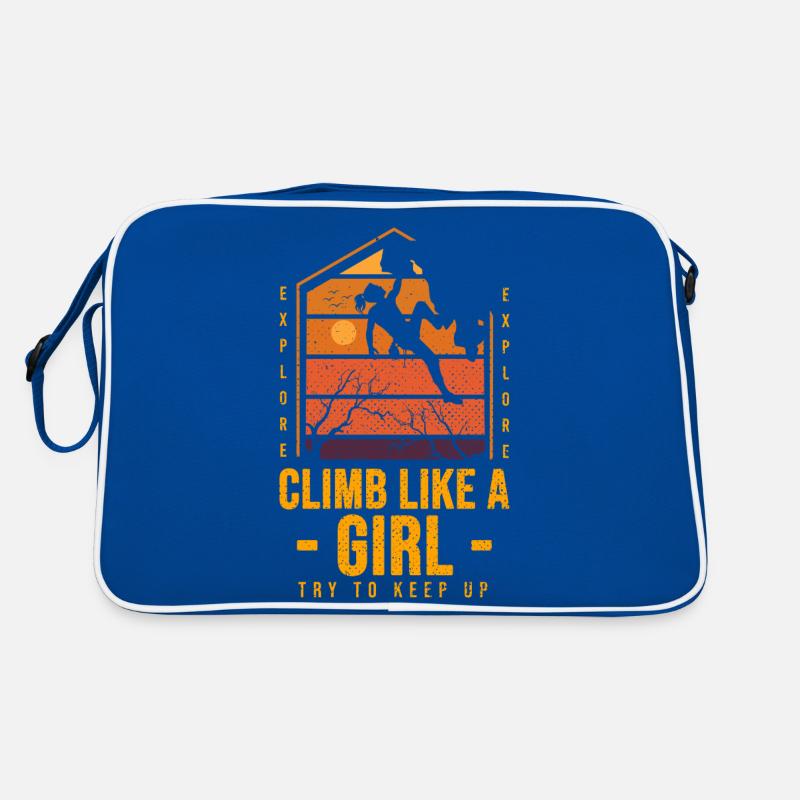 Klettern wie ein Mädchen Klettern Bouldern 80er Retro Tasche