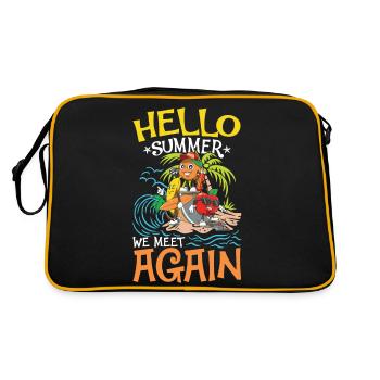 Hello Summer We Meet Again für eine Chiller und - Retro Tasche - Schwarz/Gold - Hinten