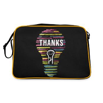 Erfolgreich Projekt Danksagung Danke - Retro Tasche - Schwarz/Gold - Hinten