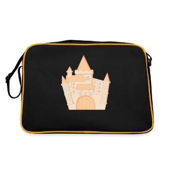 Schloss der Prinzessin - Retro Tasche - Schwarz/Gold - Hinten
