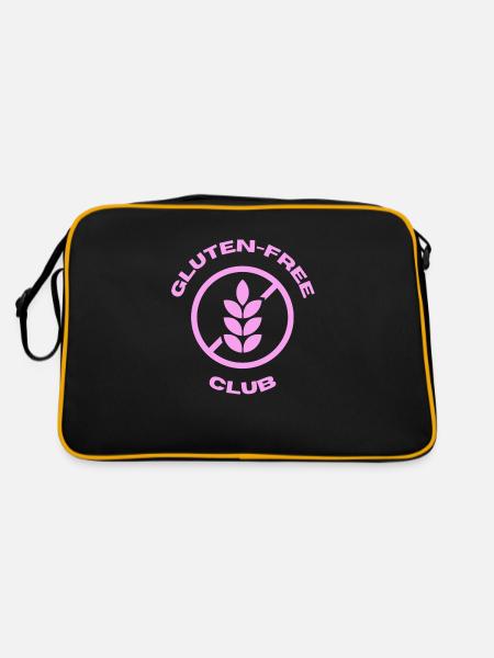 gluten free club pink - Retro Tasche - Schwarz/Gold