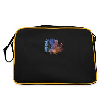 Baum bei Nacht - Retro Tasche - Schwarz/Gold - Hinten