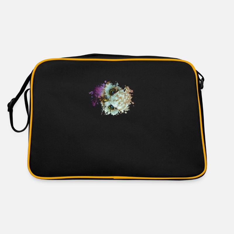 Eule - Retro Tasche - Schwarz/Gold