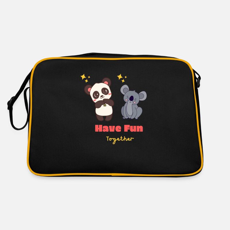 panda und koala gemeinsam Retro Tasche