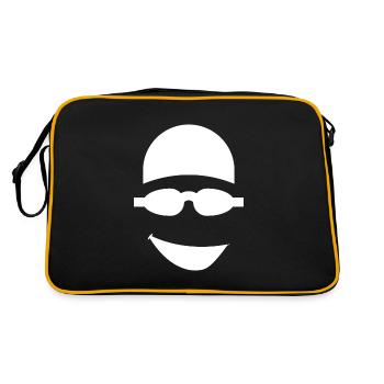Swimmer Face Abstract Cool Swim Swimming Pool - Sac Retro - noir/or - Dos