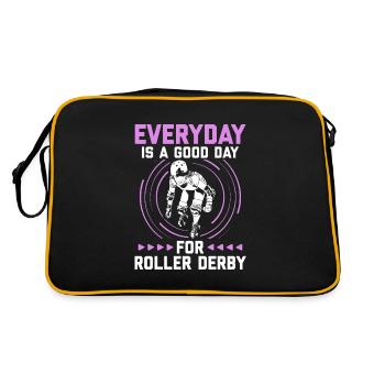 Roller Derby - Retro Tasche - Schwarz/Gold - Hinten