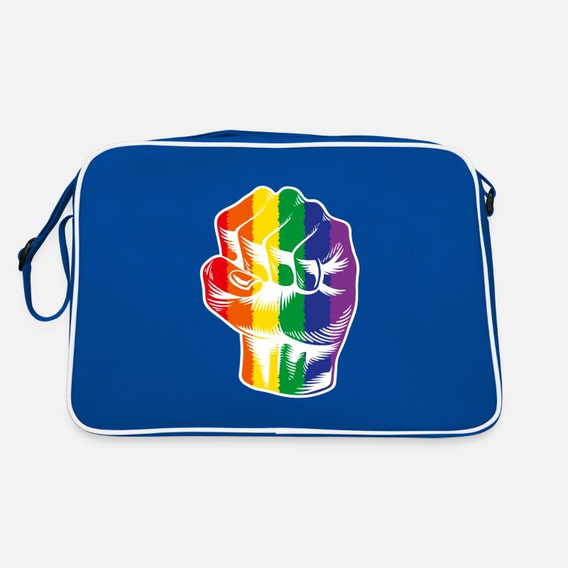 Regenbogen Faust LGBTQ Power Retro Tasche