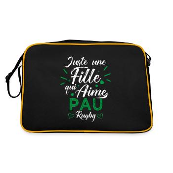 une fille aime pau rugby club Pau Section paloise - Sac Retro - noir/or - Dos