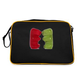 Gummibärchen Kuss - Retro Tasche - Schwarz/Gold - Hinten