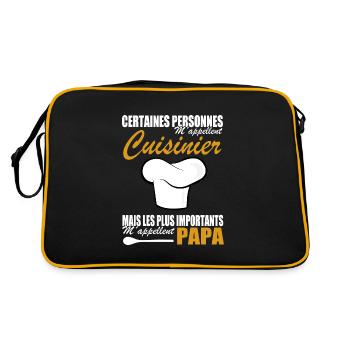 Kitchen shirt • Dad • Cook Gift - Retro Bag - black/gold - Back