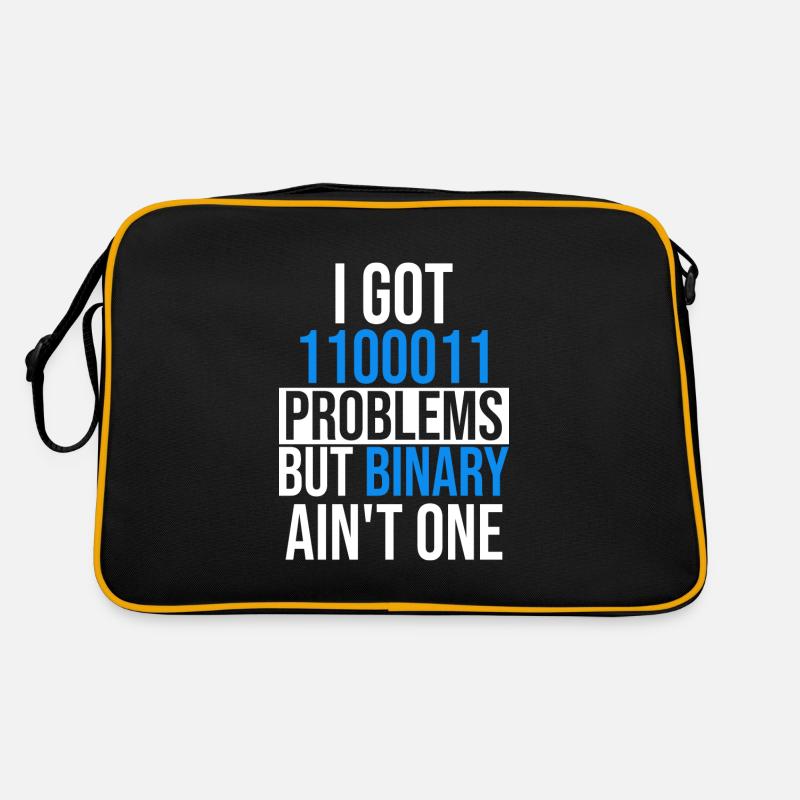 I got 99 problems but binary ain't one - Retro Tasche - Schwarz/Gold