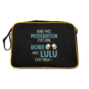 lucien modération boire avec lulu c'est mieux - Sac Retro - noir/or - Dos