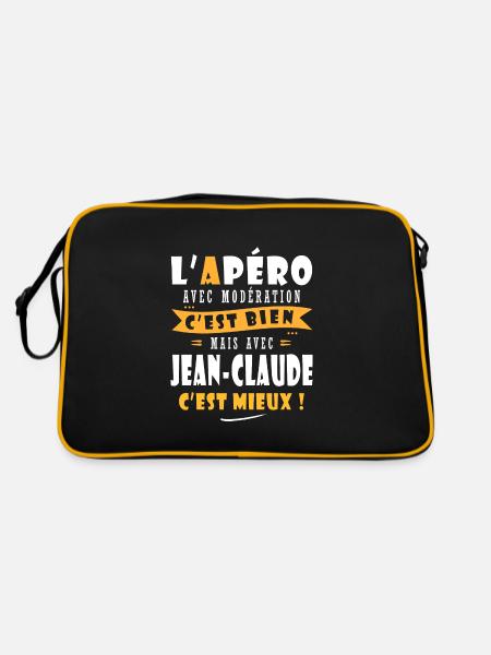 jean claude Apero T shirt Humour jean-claude - Sac Retro - noir/or - Dos