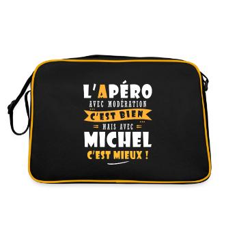 Humour Michel Apero T shirt Humour Drôles michel - Sac Retro - noir/or - Dos