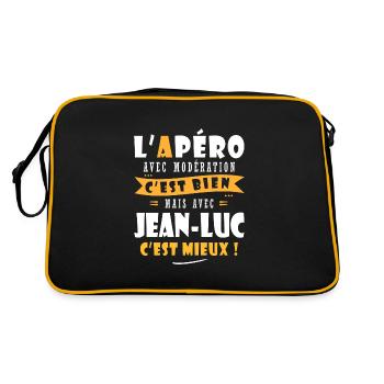 Humour Jean luc Apero shirt Humour Drôles Jean luc - Sac Retro - noir/or - Dos