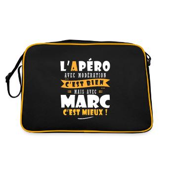 Humour Marc Apero T shirt Humour Drôles marc - Sac Retro - noir/or - Dos