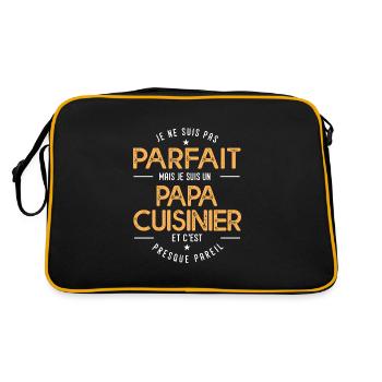 je suis un papa Cuisinier humour chef restaurant - Sac Retro - noir/or - Dos