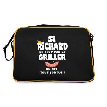 Richard roi barbecue cadeau richard fêtes - Sac Retro - noir/or - Dos