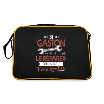 Si Gaston ne peut pas le réparer on est foutus - Sac Retro - noir/or - Dos