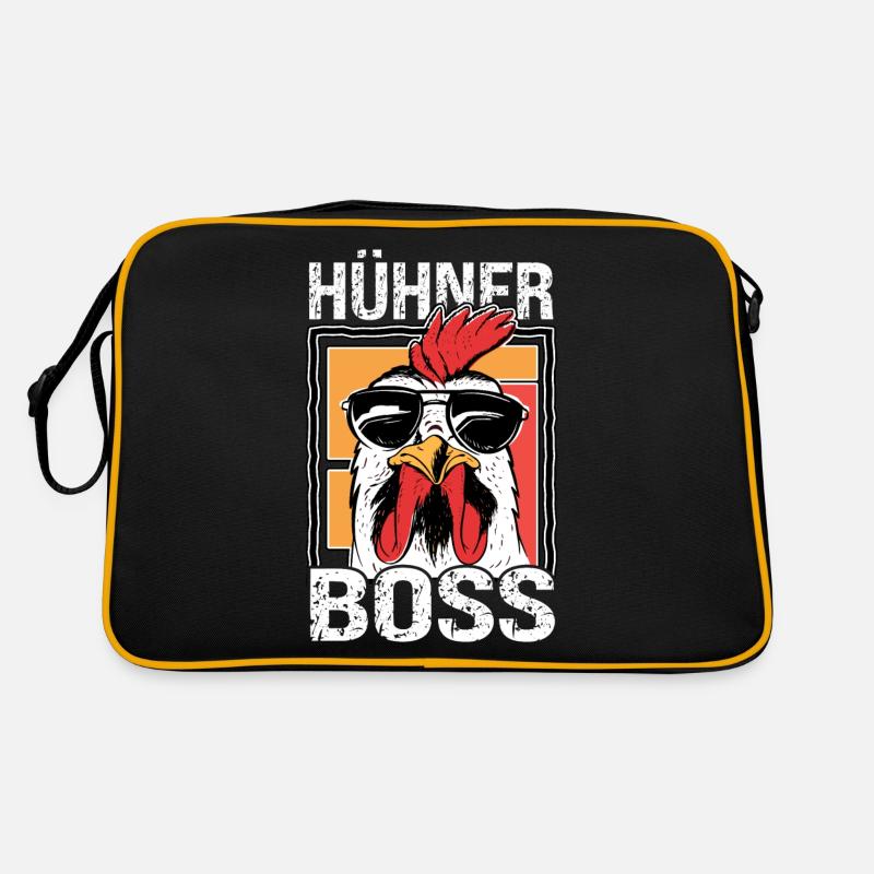 Hühner Boss cooler Hahn für Landwirt oder Bauer Retro Tasche
