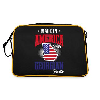Georgia Peach America avec le drapeau des pièces géorgiennes - Sac Retro - noir/or - Dos