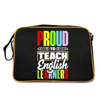 ESL Teacher Linguist Multilingual Teaching Proud - Retro Bag - black/gold - Back