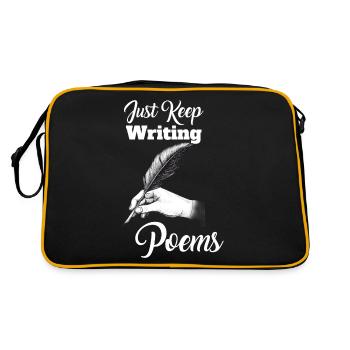 Schreiben Sie einfach weiter Gedichte - Poet - Retro Tasche - Schwarz/Gold - Hinten