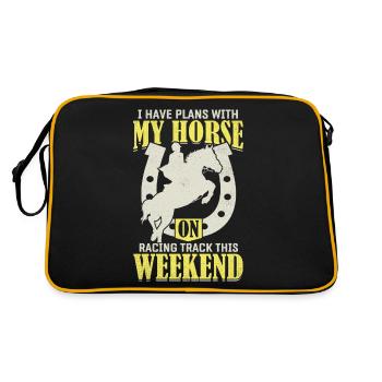 J’ai des projets avec mon cheval - tonneau - Sac Retro - noir/or - Dos