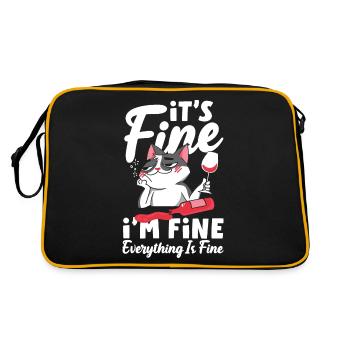 C’est bien je vais bien tout va bien pour le vin - Sac Retro - noir/or - Dos