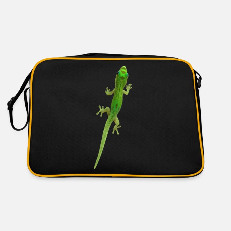 Grüner Gecko Retro Tasche