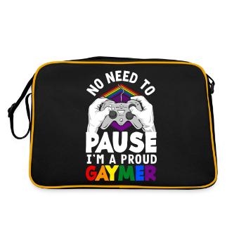 Pas besoin de faire une pause - je suis un fier LGBTQ+ gay - Sac Retro - noir/or - Dos