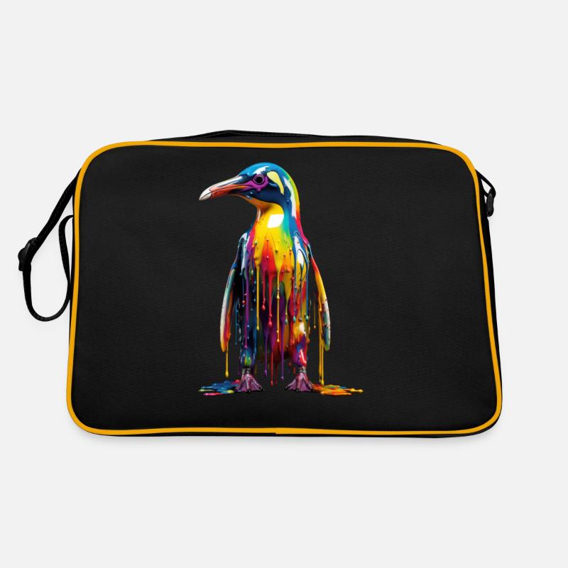 Rainbow Penguin Retro Tasche