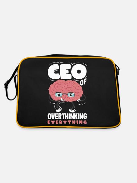 CEO of Overthinking Everything Funny Brain - Retro Bag - black/gold - Back
