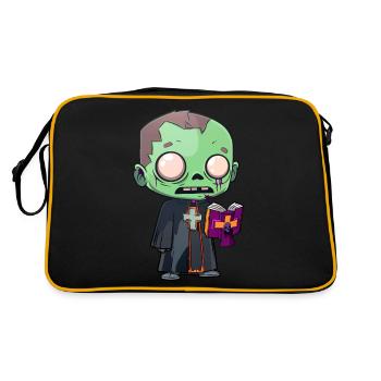 Priester Halloween - Retro Tasche - Schwarz/Gold - Hinten