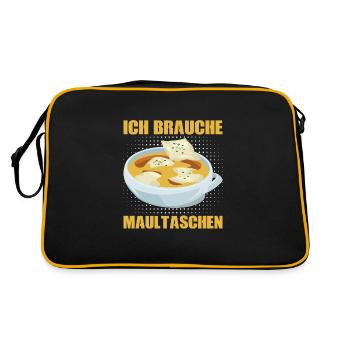 ICH BRAUCHE MAULTASCHEN - Retro Tasche - Schwarz/Gold - Hinten