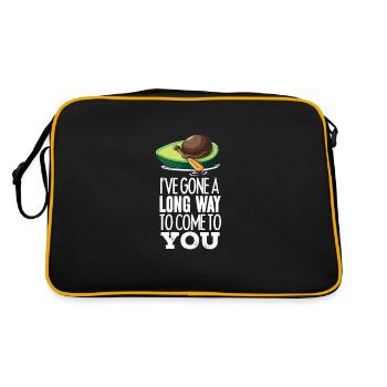 Lustiges Avocado-Lebensmittel, das eine Fischerboot-Frucht fährt - Retro Tasche - Schwarz/Gold - Hinten
