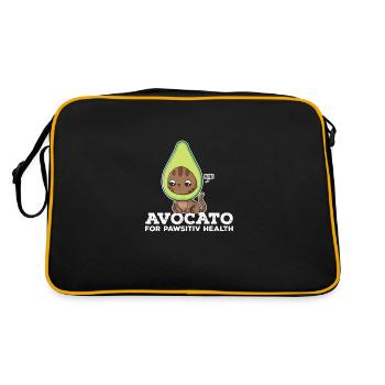 Meow Avocato Funny Cat Fruits d'avocat sains - Sac Retro - noir/or - Dos