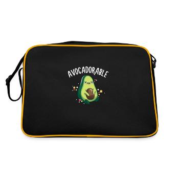 Avocado Fruit Seed Mignon Avocadorable Pear Food - Sac Retro - noir/or - Dos