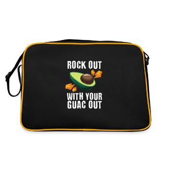 Avocado Fruit Cool Rock Out With Your Guac Out - Retro Bag - black/gold - Back