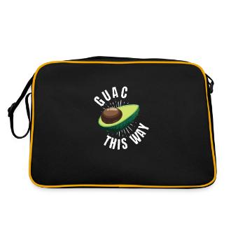 Guac This Way Humour Nourriture aux fruits d'avocat - Sac Retro - noir/or - Dos