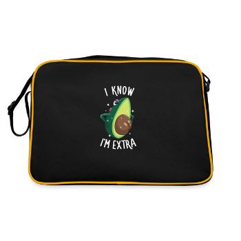 Avocat drôle, je suis extra graine mignon fruits voyants - Sac Retro - noir/or - Dos