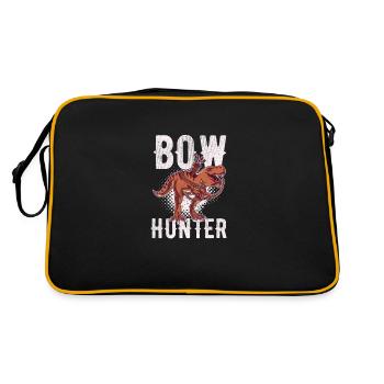 Lustiger T-Rex Bogenjäger Bogenschießen Tierpfeil Shoote - Retro Tasche - Schwarz/Gold - Hinten