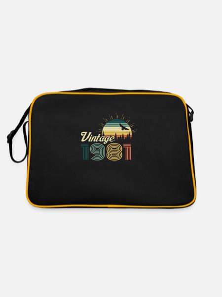 Vintage 1981 anniversaire rétro cadeau vintage - Sac Retro - noir/or