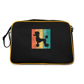 Cadeau de race de chien chiot caniche miniature rétro caniche - Sac Retro - noir/or - Dos