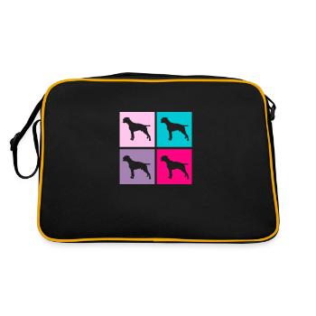 Cadeau de propriétaire de chien rétro boxeur allemand - Sac Retro - noir/or - Dos