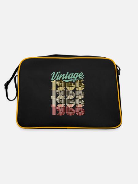 Vintage 1966 Geburtstag Retro Jahrgang Geschenk - Retro Tasche - Schwarz/Gold - Hinten