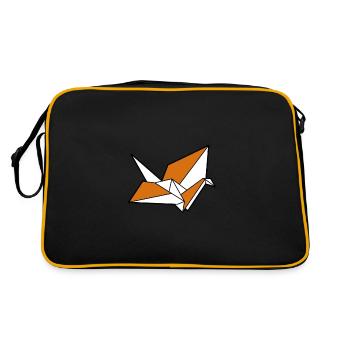 Origami crane bird - Retro Bag - black/gold - Back